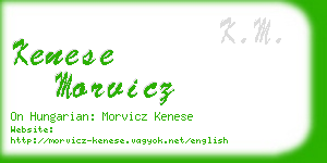 kenese morvicz business card